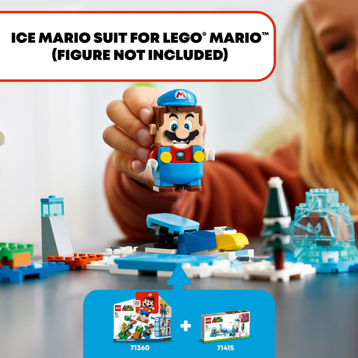 LEGO Super Mario Ice Mario Suit and Frozen World Expansion Set 71415, Collectible Buildable Game with Figure Costume plus Cooligan and Goomba Enemy Figures