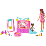 Barbie Skipper Babysitters Inc Playset with Skipper Doll, Toddler Small Doll, Working Bounce House, Swing & Accessories