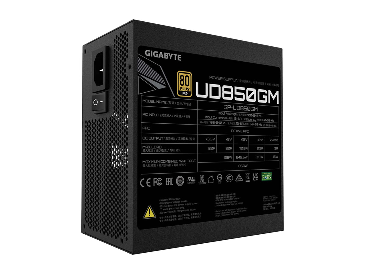 GIGABYTE GP-UD850GM 850 W ATX 12V v2.31 80 PLUS GOLD Certified Full Modular Active PFC Power Supply