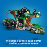 LEGO City Jungle Explorer Helicopter at Base Camp Building Toy, Comes with 5 Minifigures and 3 Gorilla Toy Figures, Adventure Playset for Kids Ages 8 and Up, Birthday Gift for Kids, 60437