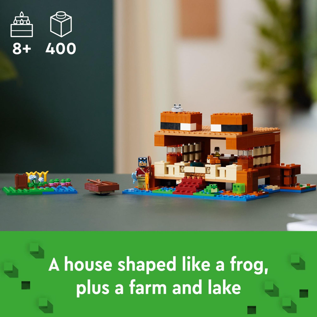 LEGO Minecraft The Frog House Building Toy for Kids, Minecraft Toy featuring Animals, a Toy Boat and Minecraft Mob Figures, Gaming Gift for Girls and Boys Ages 8 and Up, 21256