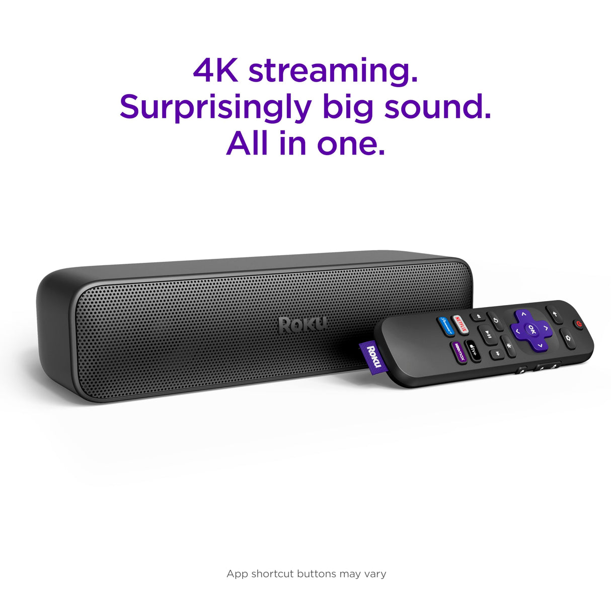 Roku Streambar SE | 2-in-1 TV Soundbar with Built-in 4K/HD/HDR Streaming, Premium Speakers, & Enhanced Speech Clarity for Crisp, Clear Dialogue - Quick Guided Simple Setup