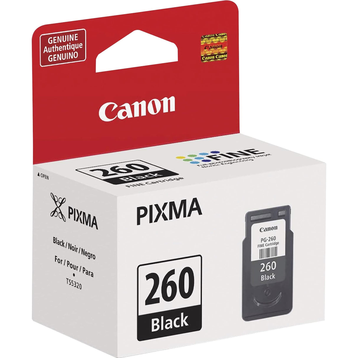 Canon PG-260 Genuine Black Ink Cartridge, Compatible with TS5320/6420/6420a,TR7020/7020a