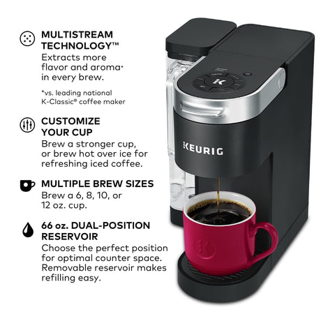 Keurig� K-Supreme Single Serve K-Cup Pod Coffee Maker, MultiStream Technology, Black