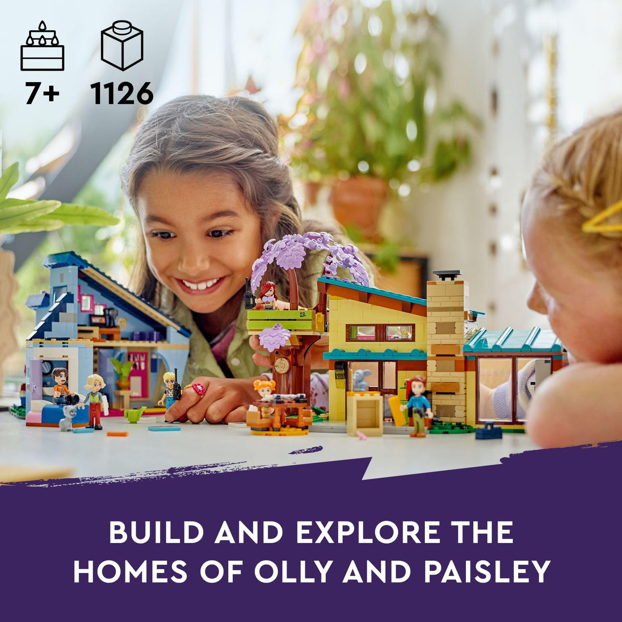 LEGO Friends Olly and Paisley's Family Houses Toy for Kids with 5 Mini-Doll Figures for Creative Play, Two-Story Home with Treehouse Toy, Dollhouse Toy Gift Idea for Girls and Boys Ages 7+, 42620