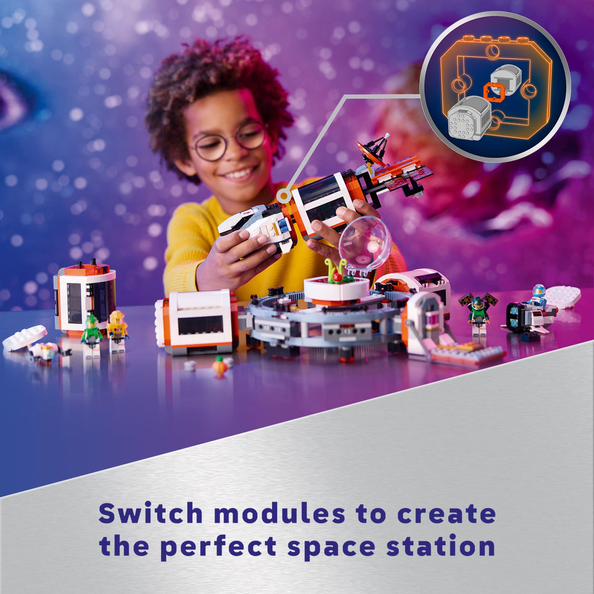 LEGO City Modular Space Station STEM Toy, Modular Exploration Science Toy with 6 Astronaut Minifigures, Gifts for Boys, Girls, and Kids Ages 7 and Up, Building Toy for Kids, 60433