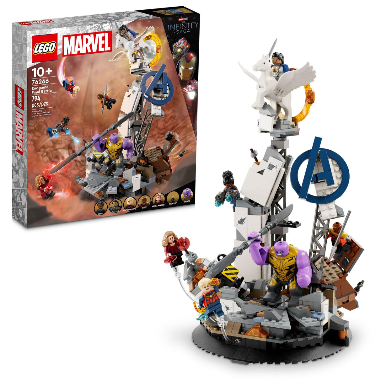 LEGO Marvel Endgame Final Battle, Avengers Model for Build and Display, Collectible Marvel Playset with 6 Minifigures Including Captain Marvel, Shuri and Wanda Maximoff, Marvel Fan Gift Idea, 76266