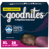 Goodnites Girls' Bedwetting Underwear, Size Extra Large (95-140+ lbs), 28 Ct (2 Packs of 14), Packaging May Vary