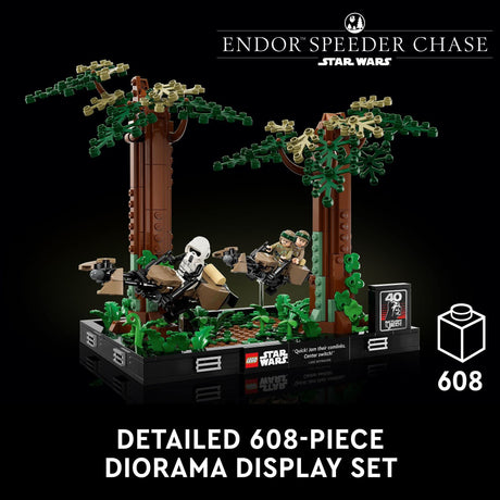 LEGO Star Wars Endor Speeder Chase Diorama 75353 Home Décor Building Set for Adults, Classic Collectible with Luke Skywalker and Princess Leia Minifigures, Fun Birthday Gift for Star Wars Fans