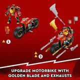 LEGO NINJAGO Kai’s Mech Rider EVO 71783, Upgradable Ninja Motorbike Toy, Mech Action Figure and 2 Bone Warrior Minifigures, Collectible Toys for Kids 7 Plus Years Old