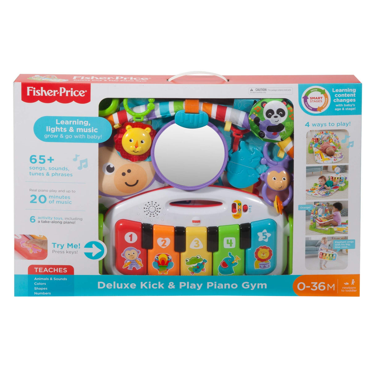 Fisher Price Baby Musical Toy Kick & Play Piano Gym Playmat with Smart Stages Learning, Lights and Sensory Toys