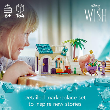 LEGO Disney Wish: Asha in The City of Rosas 43223 Building Toy Set, A Buildable Model from The Disney Movie to Inspire Adventures and Creative Play, A Fun Gift for Kids and Fans Ages 6 and up