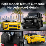 LEGO Speed Champions Mercedes-AMG G 63 & Mercedes-AMG SL 63 F1 Toy Car, Formula 1 Vehicle Set for Kids, 2 Building Sets with 2 Driver Minifigures, Convertible Toy Car Gift for Boys and Girls, 76924