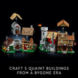 LEGO Icons Medieval Town Square Build and Display Model, Classic Castle Set Reimagined with 8 Medieval Minifigures, Explore the Medieval Village of Felsa in this Building Set for History Lovers, 10332