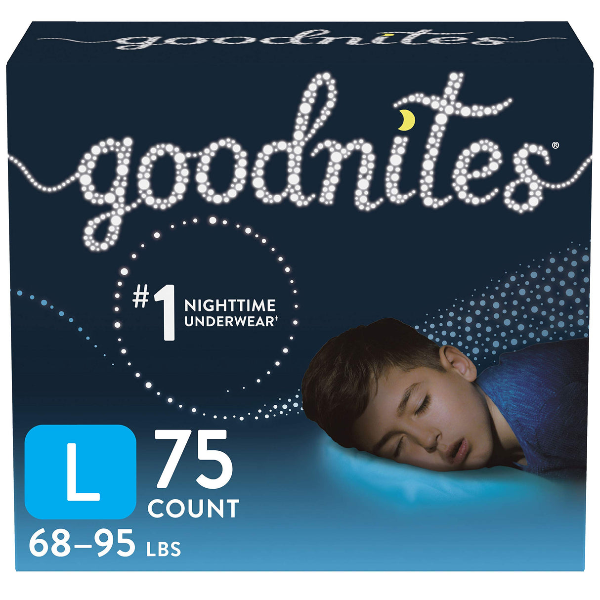 Goodnites Nighttime Bedwetting Underwear, Boys' L (68-95 lb.), 75ct, FSA/HSA-Eligible