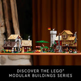 LEGO Icons Medieval Town Square Build and Display Model, Classic Castle Set Reimagined with 8 Medieval Minifigures, Explore the Medieval Village of Felsa in this Building Set for History Lovers, 10332