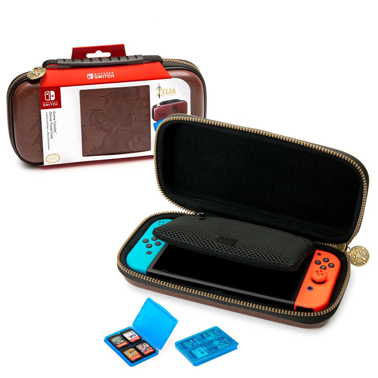 RDS Industries, Zelda Edition, Brown Game Traveler Deluxe Travel Video Game System Carrying Case for Nintendo Switch