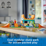 LEGO My City Street Skate Park Building Toy Set, Includes a Skateboard, BMX Bike, Scooter and in-line Skates, Plus 4 Minifigures for Pretend Play, Fun Gift for Kids and Skating Fans, 60364