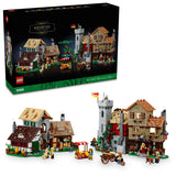 LEGO Icons Medieval Town Square Build and Display Model, Classic Castle Set Reimagined with 8 Medieval Minifigures, Explore the Medieval Village of Felsa in this Building Set for History Lovers, 10332