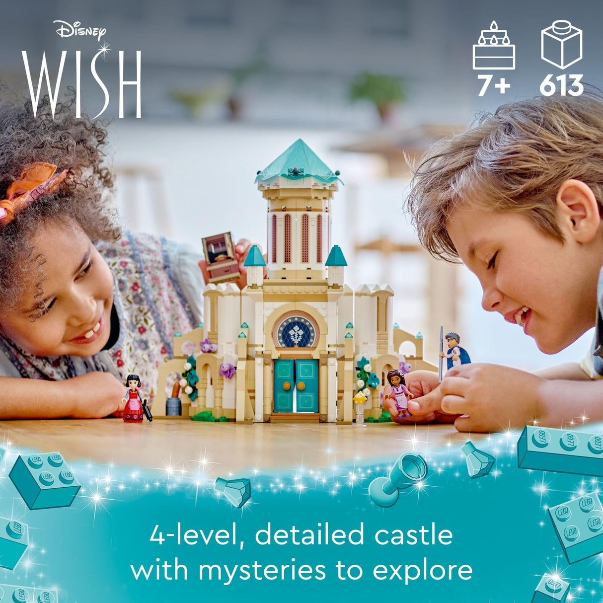 LEGO Disney Wish: King Magnifico’s Castle 43224 Building Toy Set, A Collectible Set for Kids Ages 7 and up to Play Out Favorite Scenes from The Disney Movie, Inspire Pretend Play Within The Palace