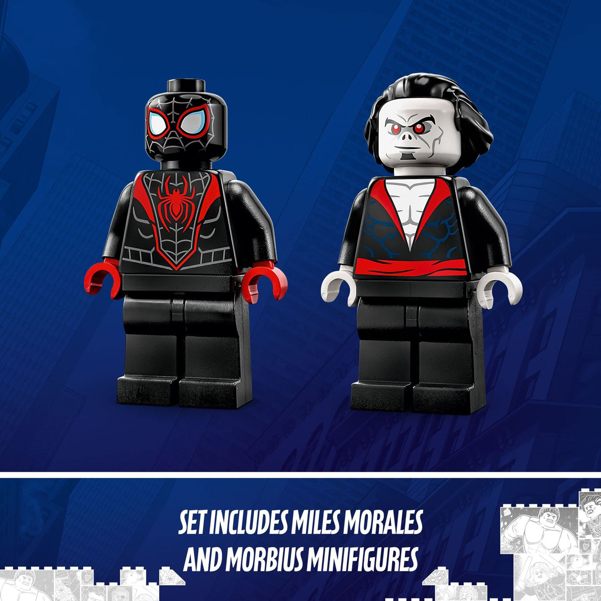 LEGO Marvel Spider-Man Miles Morales vs. Morbius 76244 Building Toy - Featuring Race Car and Action Minifigures, Adventures in The Spiderverse, Movie Inspired Set, Fun for Boys, Girls, and Kids