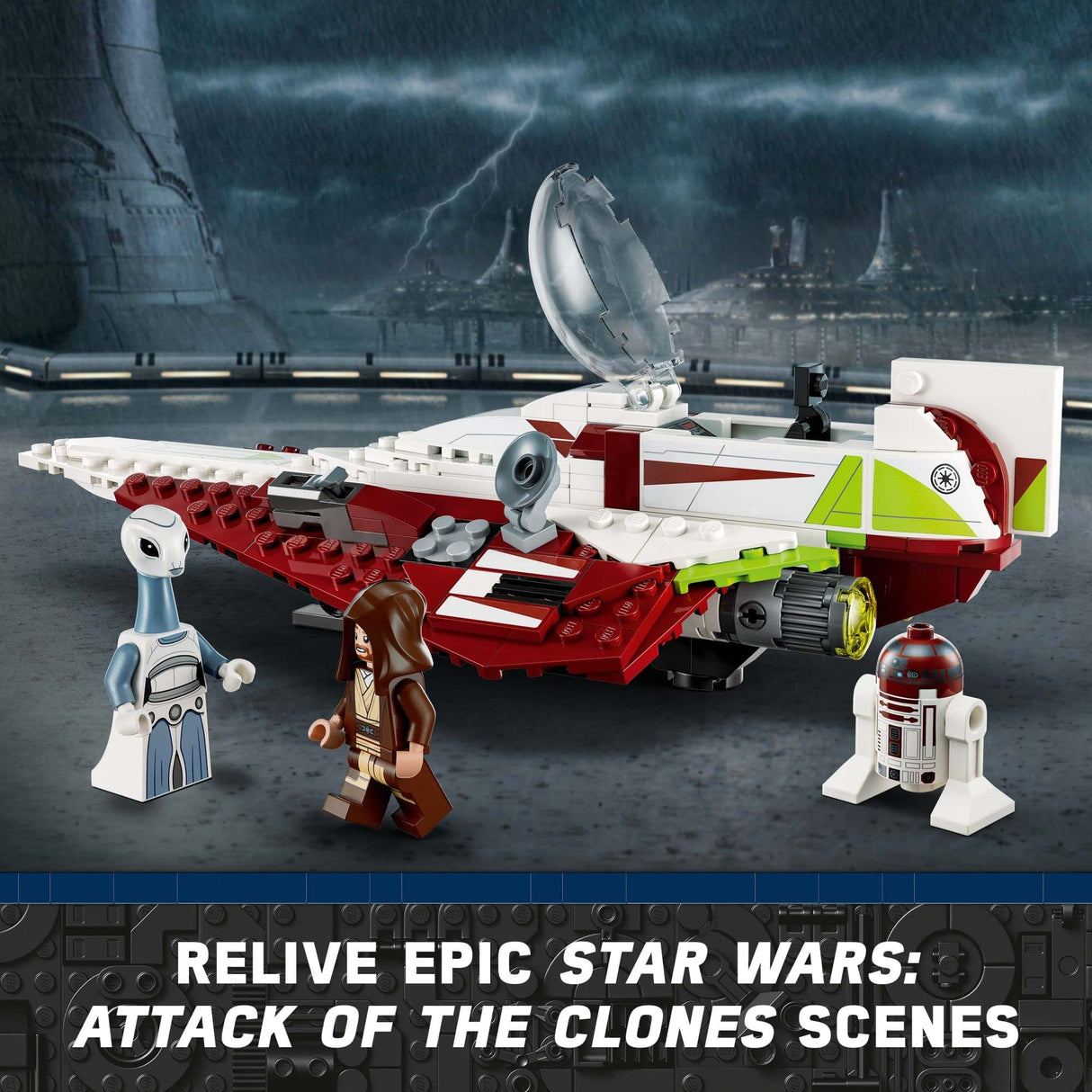 LEGO Star Wars OBI-Wan Kenobi's Jedi Starfighter 75333 Building Toy Set - Features Minifigures, Lightsaber, Clone Starship from Attack of The Clones, Great Gift for Kids, Boys, and Girls Ages 7+