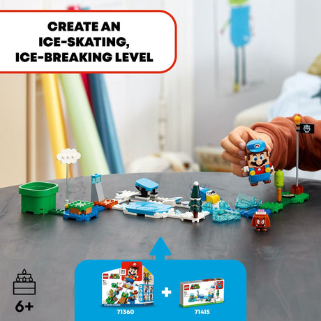 LEGO Super Mario Ice Mario Suit and Frozen World Expansion Set 71415, Collectible Buildable Game with Figure Costume plus Cooligan and Goomba Enemy Figures