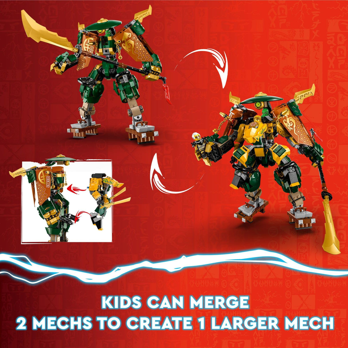 LEGO NINJAGO Lloyd and Arin’s Ninja Team Mechs Building Toy Set, Featuring 2 Battle Mechs and 5 Minifigures, Gift for Imaginative Boys and Girls Ages 9+ Who Love Ninja Adventures, 71794