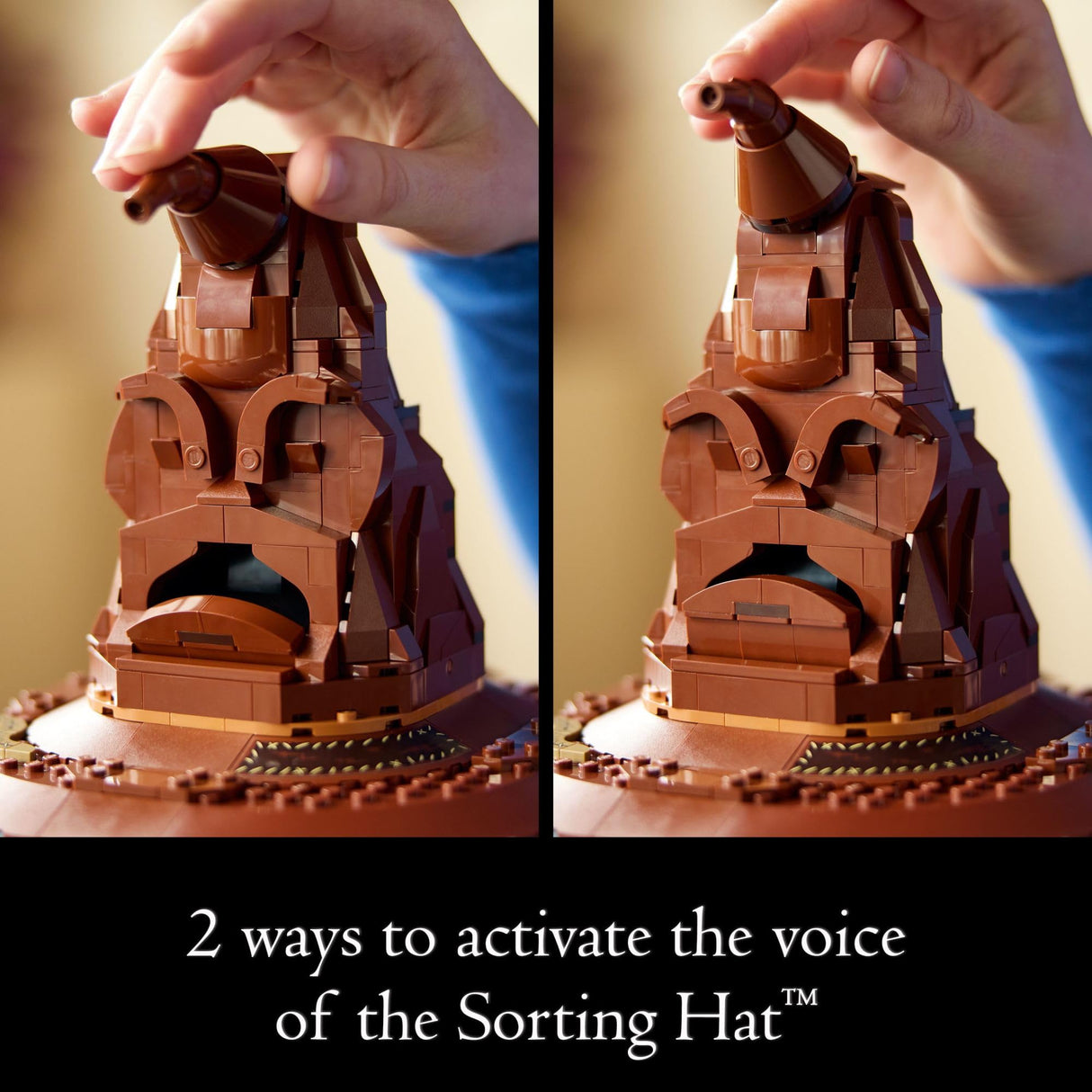 LEGO Harry Potter Talking Sorting Hat, Hogwarts Hat with 31 Randomized Sounds, Movie-Themed Build and Display Model, Fun Harry Potter Party Game or Gift Idea for Adult Fans, 76429