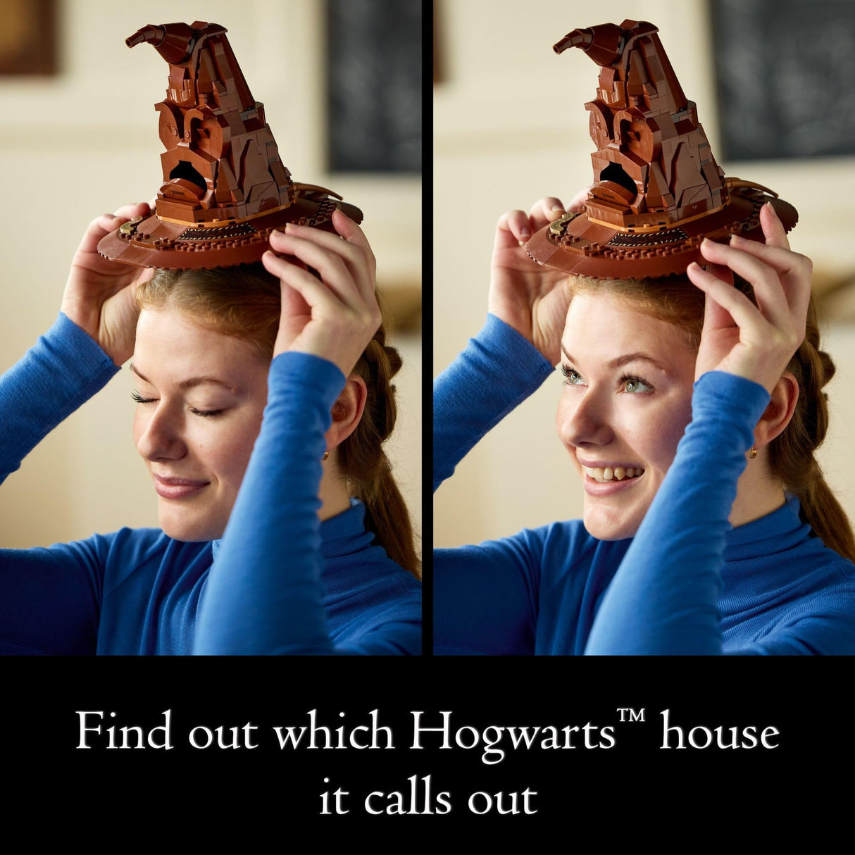 LEGO Harry Potter Talking Sorting Hat, Hogwarts Hat with 31 Randomized Sounds, Movie-Themed Build and Display Model, Fun Harry Potter Party Game or Gift Idea for Adult Fans, 76429