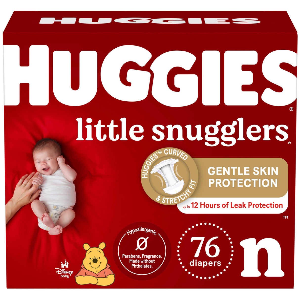 Huggies Newborn Diapers, Little Snugglers Baby Diapers, Size Newborn (up to 10 lbs), 76 Count