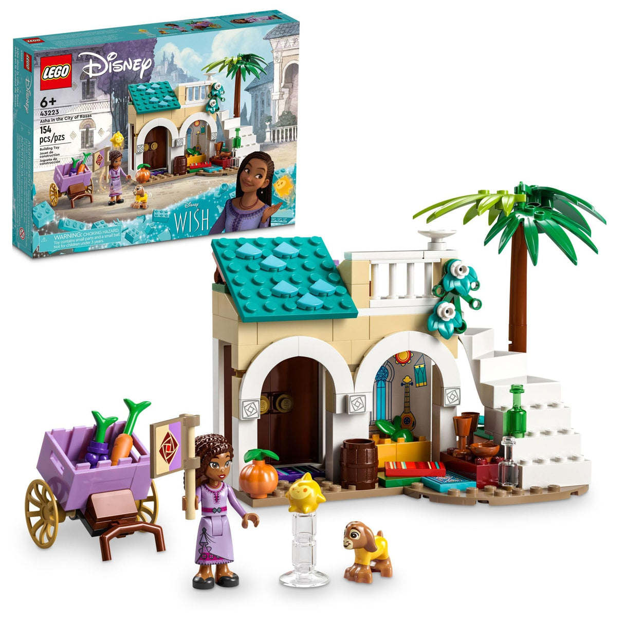 LEGO Disney Wish: Asha in The City of Rosas 43223 Building Toy Set, A Buildable Model from The Disney Movie to Inspire Adventures and Creative Play, A Fun Gift for Kids and Fans Ages 6 and up