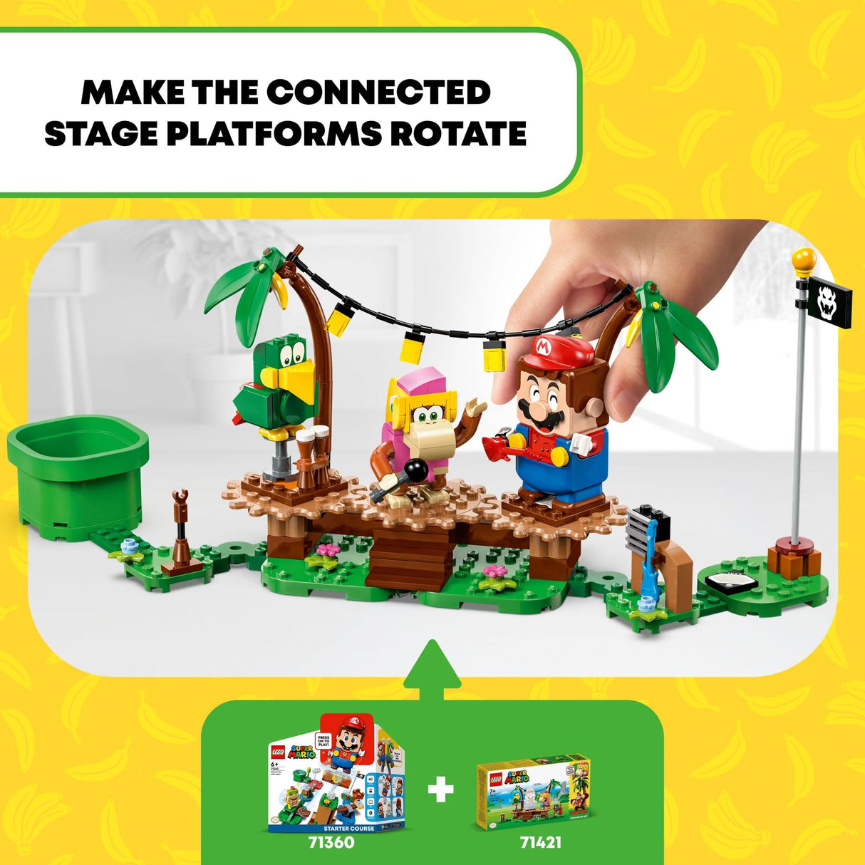 LEGO Super Mario Dixie Kong’s Jungle Jam Expansion Set 71421, Super Mario Gift Set for Boys and Girls Ages 7-9, Buildable Toy Game Featuring 2 Brick Built Super Mario Figures with Musical Accessories