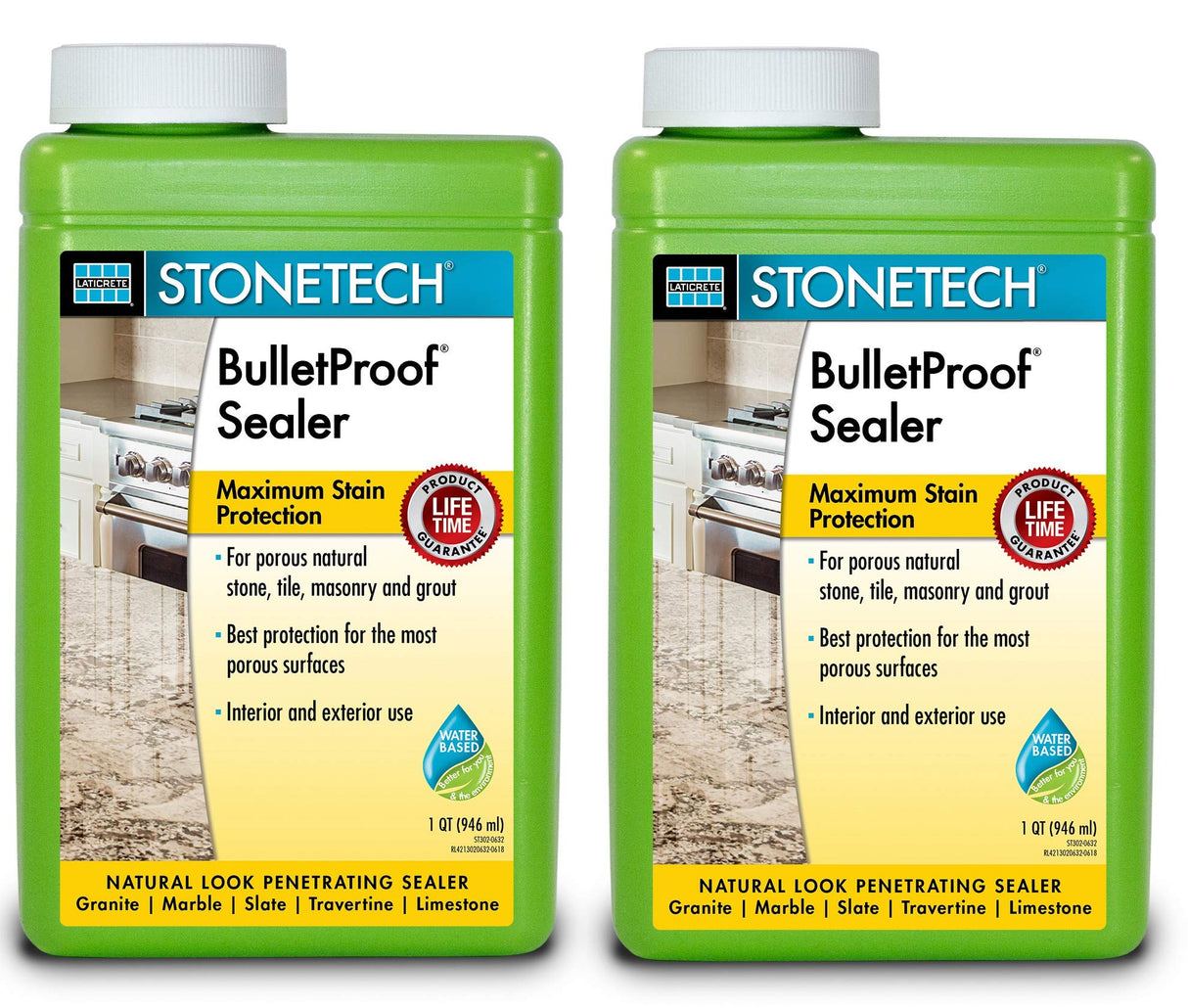 StoneTech Professional BulletProof Stone Sealer, 1-Quart, 2 Pack