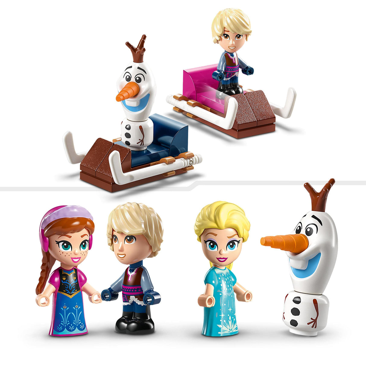 LEGO Disney Princess Anna's and Elsa's Magic Carousel, Frozen Toy, Inspired by Frozen Ice Palace with 3 Iconic Micro Doll Figures and Olaf Figure 43218