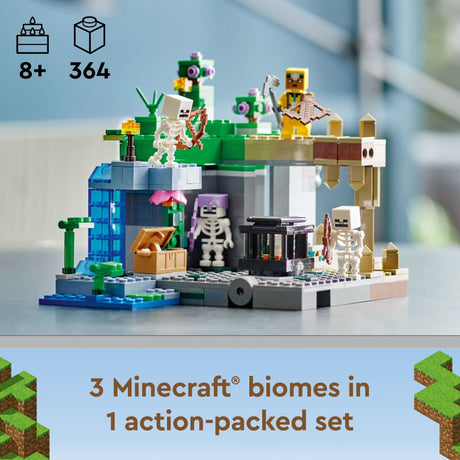 LEGO Minecraft The Skeleton Dungeon Set, 21189 Construction Toy for Kids with Caves, Mobs and Figures with Crossbow Accessories