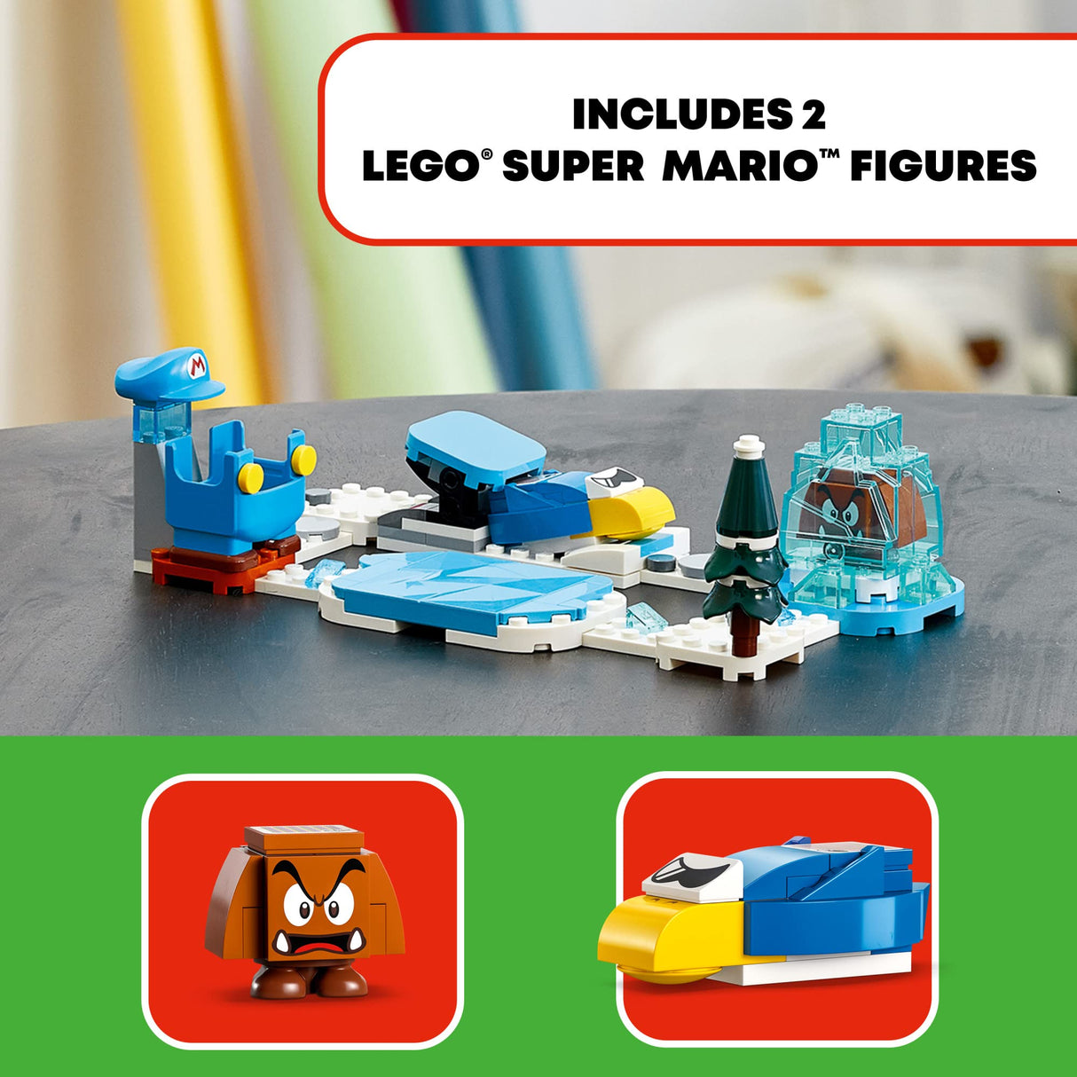 LEGO Super Mario Ice Mario Suit and Frozen World Expansion Set 71415, Collectible Buildable Game with Figure Costume plus Cooligan and Goomba Enemy Figures