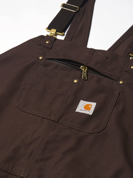 Carhartt Men'sRelaxed Fit Duck Bib Overall Dark Brown,L30-W52