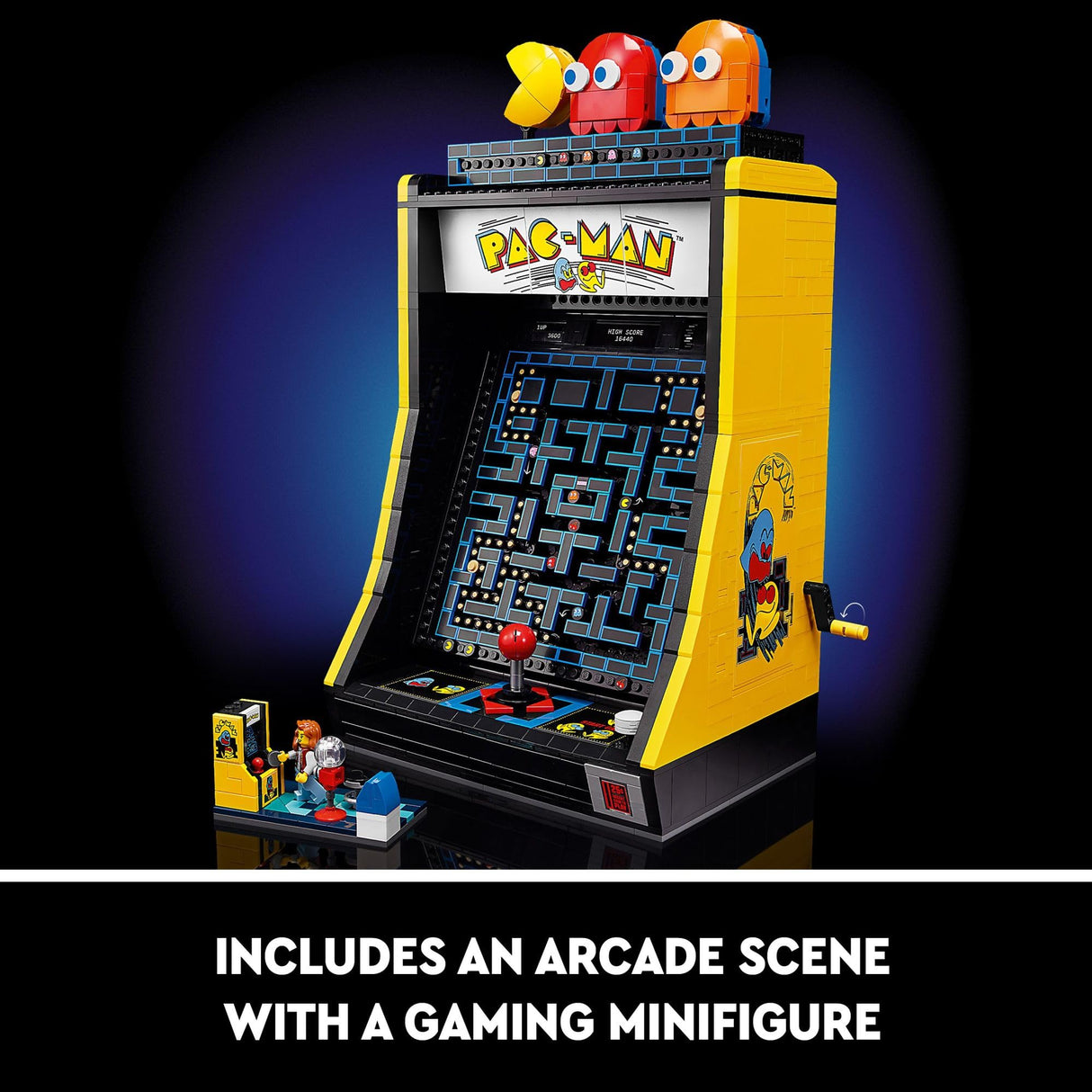 LEGO Icons PAC-Man Arcade Building Kit, Build a Replica Model of a Classic Video Game, Nostalgic Gift for Fans of Retro Video Games and Retro Décor, Includes PAC-Man, Blinky and Clyde, 10323