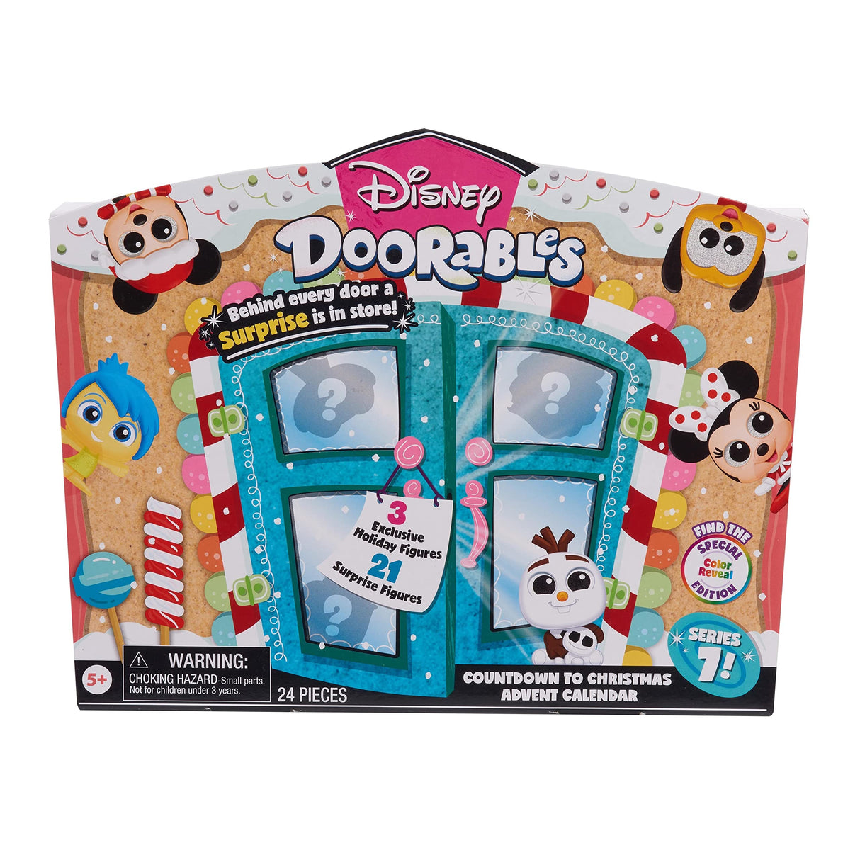 Disney Doorables Countdown to Christmas Advent Calendar, Blind Bag Collectible Figures, Officially Licensed Kids Toys for Ages 5 Up