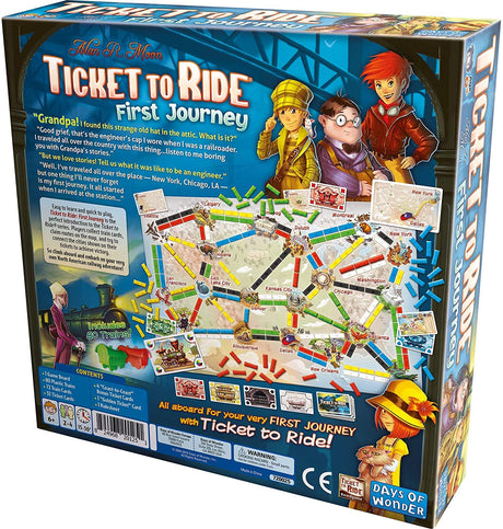 Ticket to Ride First Journey Board Game - Fun and Easy for Young Explorers! Train Strategy Game, Family Game for Kids & Adults, Ages 6+, 2-4 Players, 15-30 Min Playtime, Made by Days of Wonder