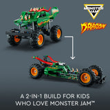 LEGO Technic Monster Jam Dragon, Monster Truck Toy for Boys and Girls, 2 in 1 Racing Pull Back Car for Off Road Stunts, DIY Building Toy Idea for Outdoor Play, Summer Activities for Kids, 42149