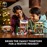 LEGO Holiday Main Street Building Set 10308, for Adults and Family, Christmas Village Building Kit, Holiday Display Set with Shops, Streetcar and 6 Minifigures, Christmas Decoration to Build Together