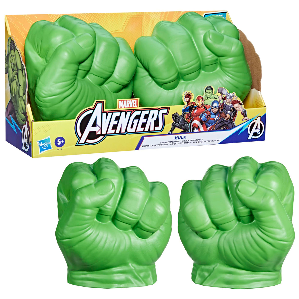 Marvel Hulk Gamma Smash Fists, Soft Foam Role Play Toy, Avengers Super Hero Toys for Kids Ages 5 and Up