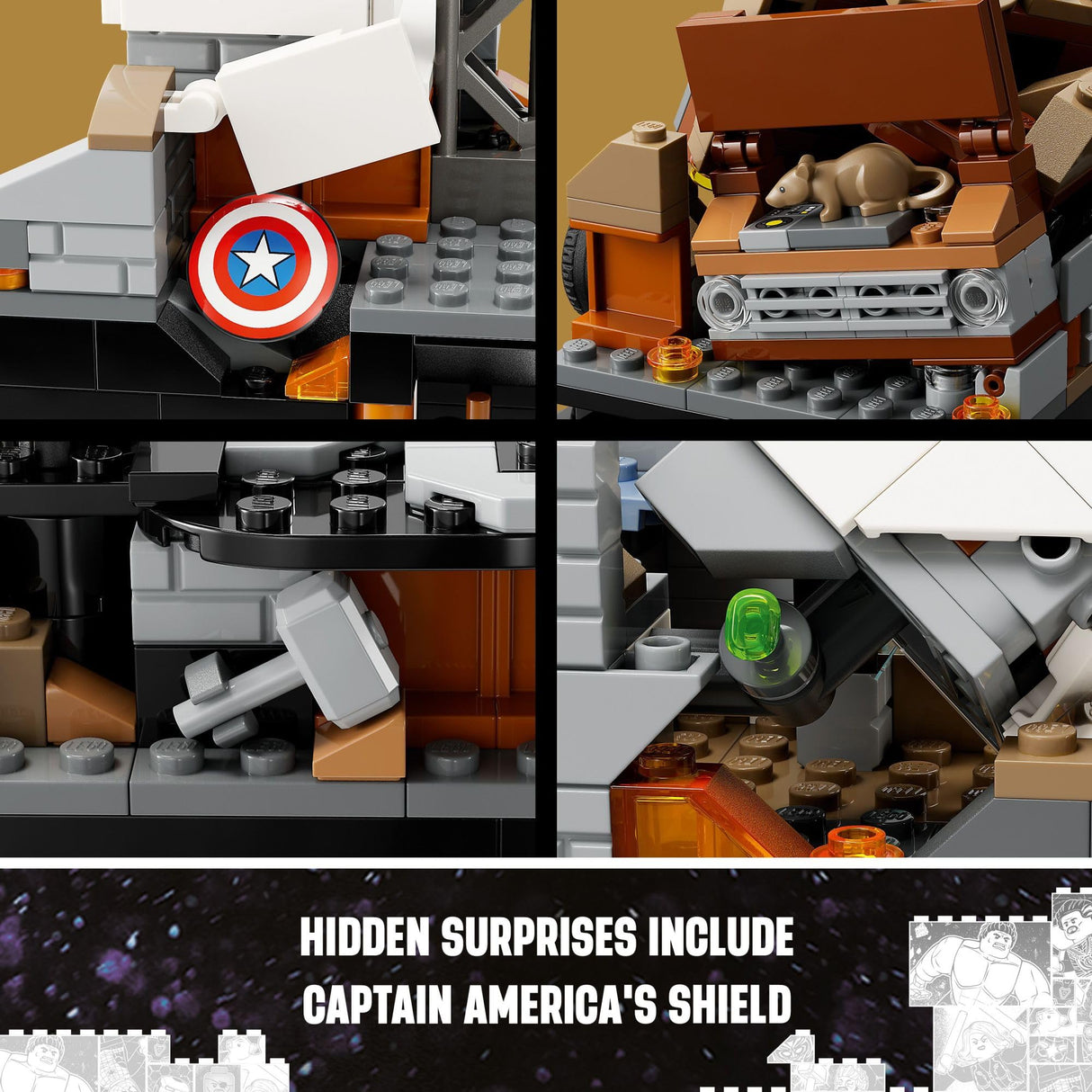 LEGO Marvel Endgame Final Battle, Avengers Model for Build and Display, Collectible Marvel Playset with 6 Minifigures Including Captain Marvel, Shuri and Wanda Maximoff, Marvel Fan Gift Idea, 76266