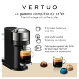 Nespresso Vertuo Next Deluxe Coffee and Espresso Maker, Pure Chrome with Aeroccino Milk Frother,1.1 liter, Black,Dark Chrome