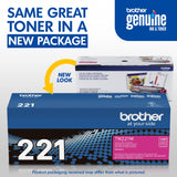 Brother Genuine Magenta Standard-yield Printer Toner Cartridge, TN221M