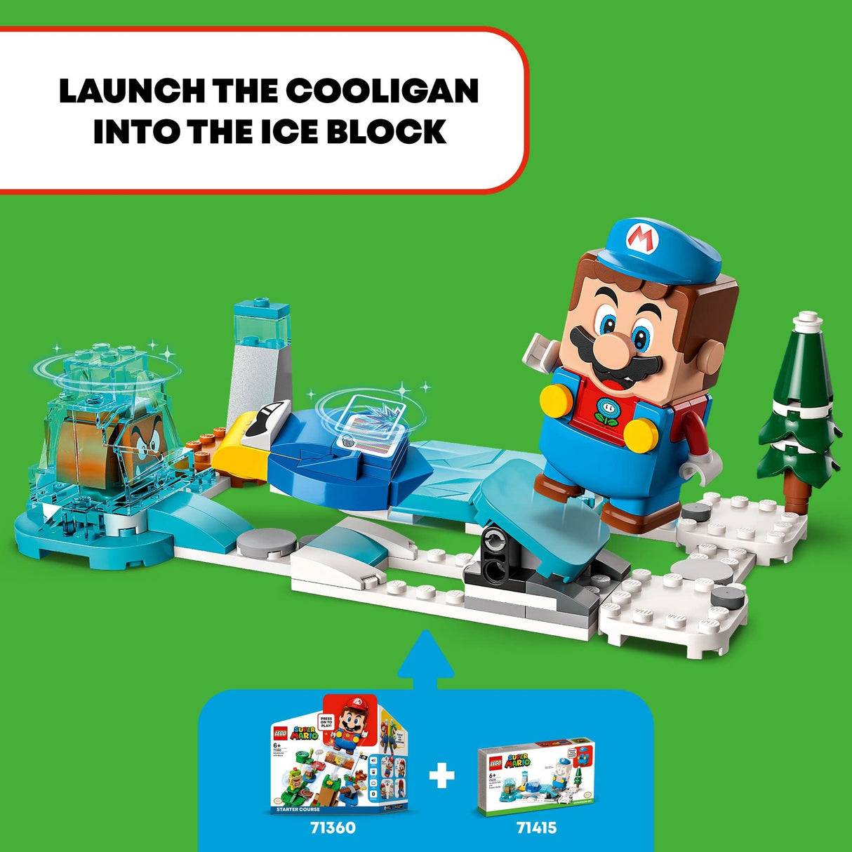 LEGO Super Mario Ice Mario Suit and Frozen World Expansion Set 71415, Collectible Buildable Game with Figure Costume plus Cooligan and Goomba Enemy Figures