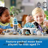 LEGO City Lunar Research Base Outer Space Toy for Kids who Love Space 60350, NASA Inspired Lunar Lander, Rover and Moon Buggy with 6 Astronaut Minifigures, Ages 7 plus