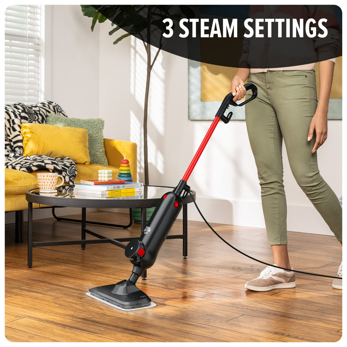 Dirt Devil Steam Mop, Cleaner For Sealed Hard Floors, WD20000, Black Medium